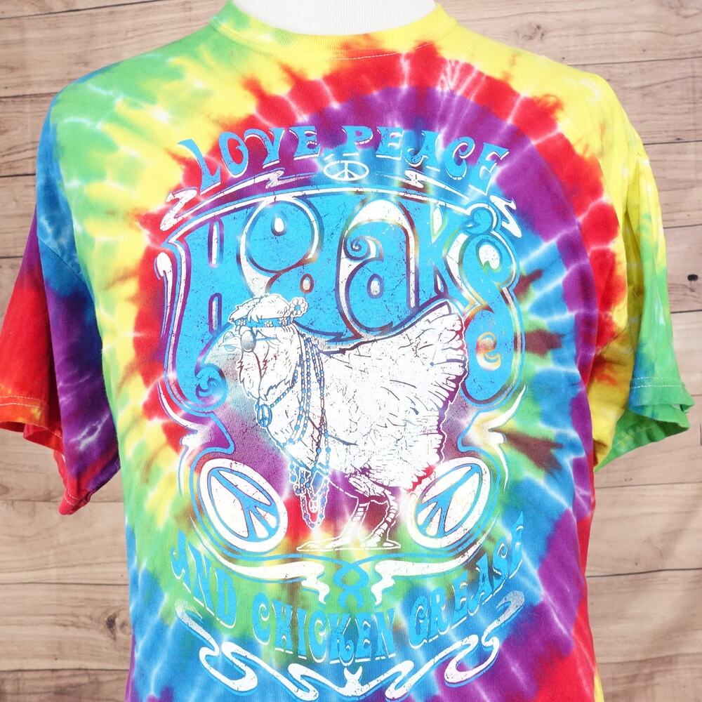 Hodak's Shirt Mens XL Tie Dye Love Peace Chicken Grease St Louia MO